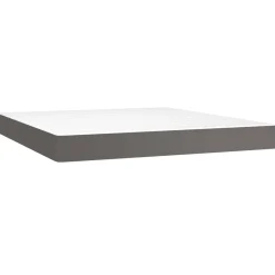Łóżko Tapicerowane z Materacem Kontynentalne Szara Ekoskóra LED 160x200cm