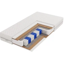 Łóżko tapicerowane z materacem + pojemnik FALIO-Z-120x200 cm Biały