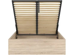 Łóżko Tetrix 140x200 ze stelażem i pojemnikiem dąb sonoma