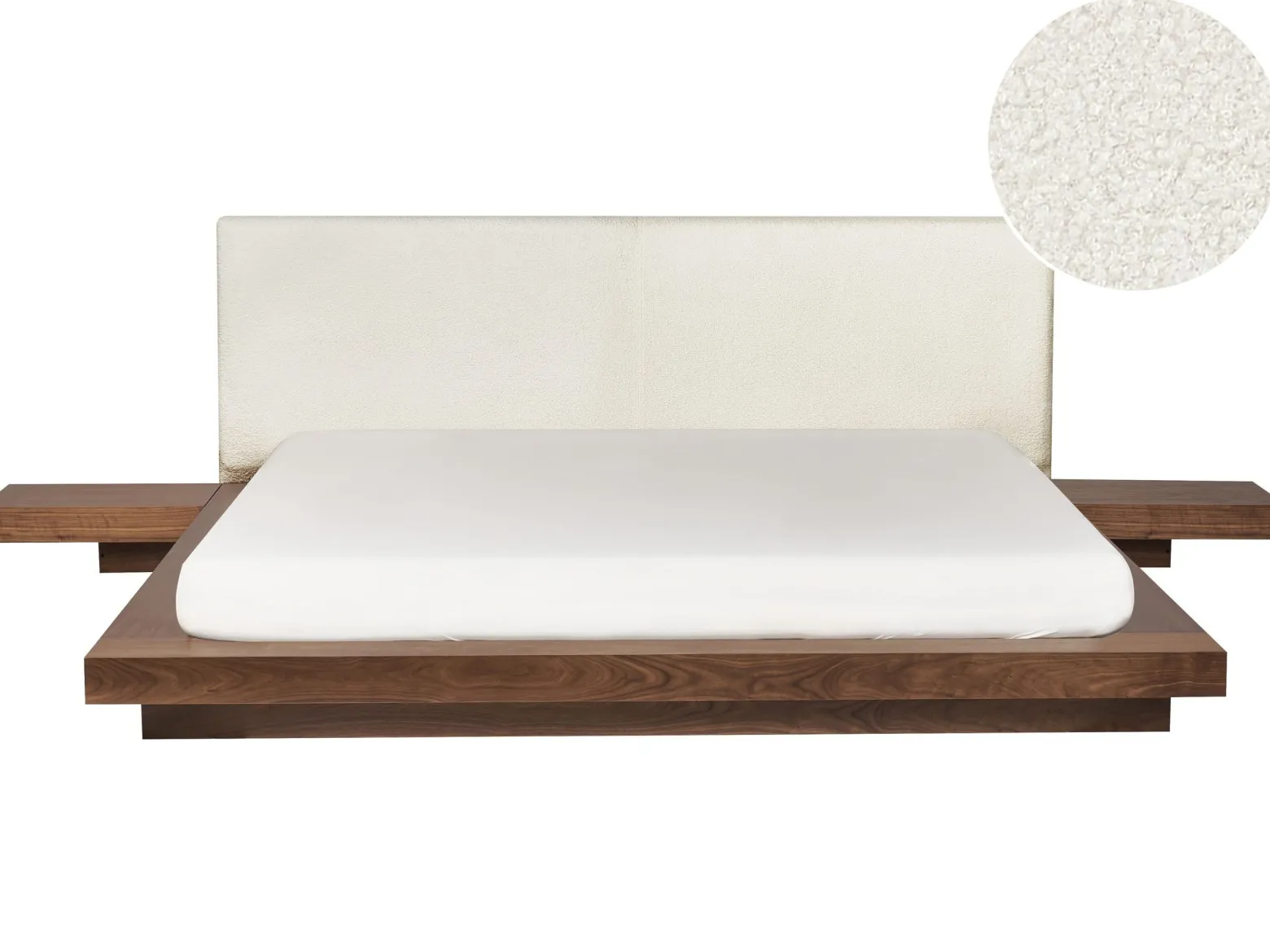 Łóżko wodne materac boucle 180x200 brązowe