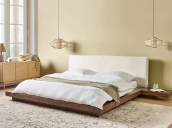 Łóżko wodne materac boucle 180x200 brązowe