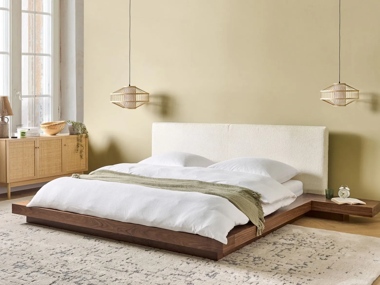 Łóżko wodne materac boucle 180x200 brązowe