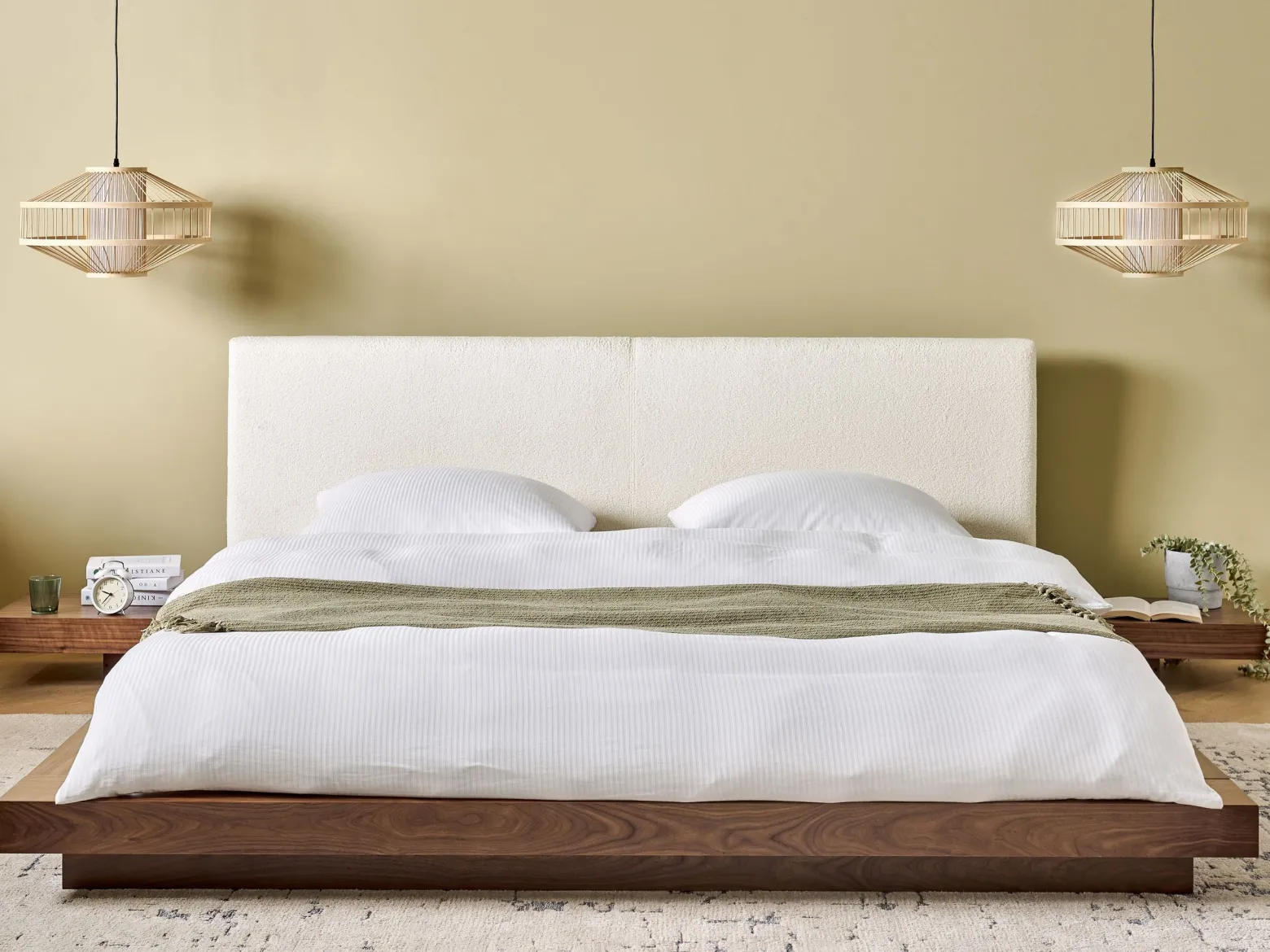 Łóżko wodne materac boucle 180x200 brązowe
