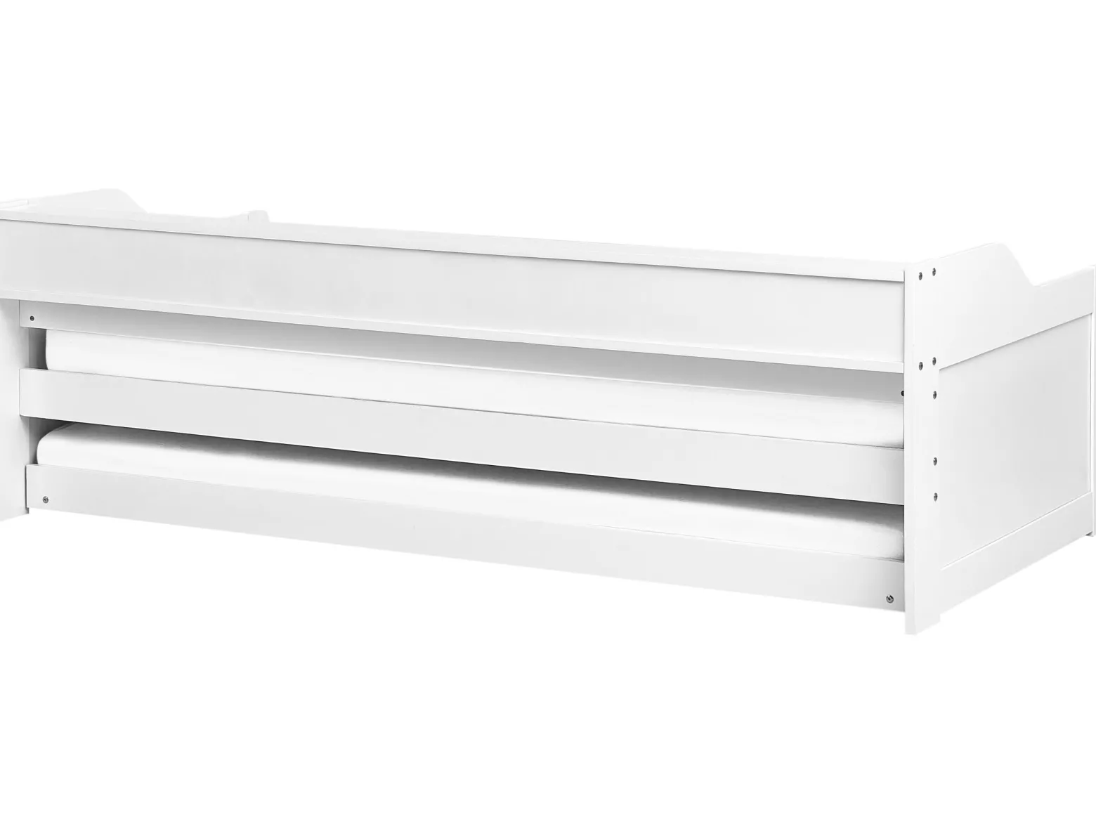 Łóżko wysuwane 90x200 drewniane białe i różowe