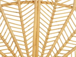 Łóżko 140x200 cm rattan wezgłowie jasne drewno