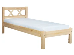Łóżko 90x200 drewniane MODERN, kolor sosnowy + stelaż