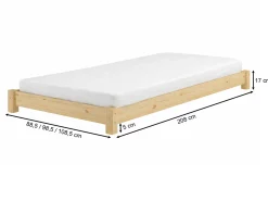 Łóżko 80x200 Futon drewniane, kolor sosna lakierowana