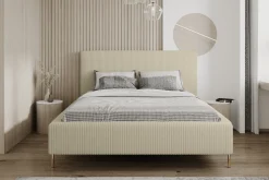 Łóżko 180X200 Tapicerowane + Stelaż Drewniany Metalowy Z Pojemnikiem Monaco