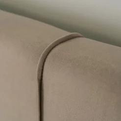 Łóżko 140x200 Tapicerowane z Pojemnikiem Beżowe Welur TINGA