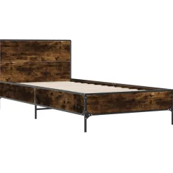 Łóżko Ze Stelażem Drewnopodobne Rama Łóżka Do Sypialni Pokoju 75x190 cm