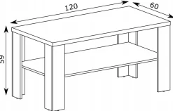 Kraft Złoty Ława Stolik z Półką 120 cm ANTICA