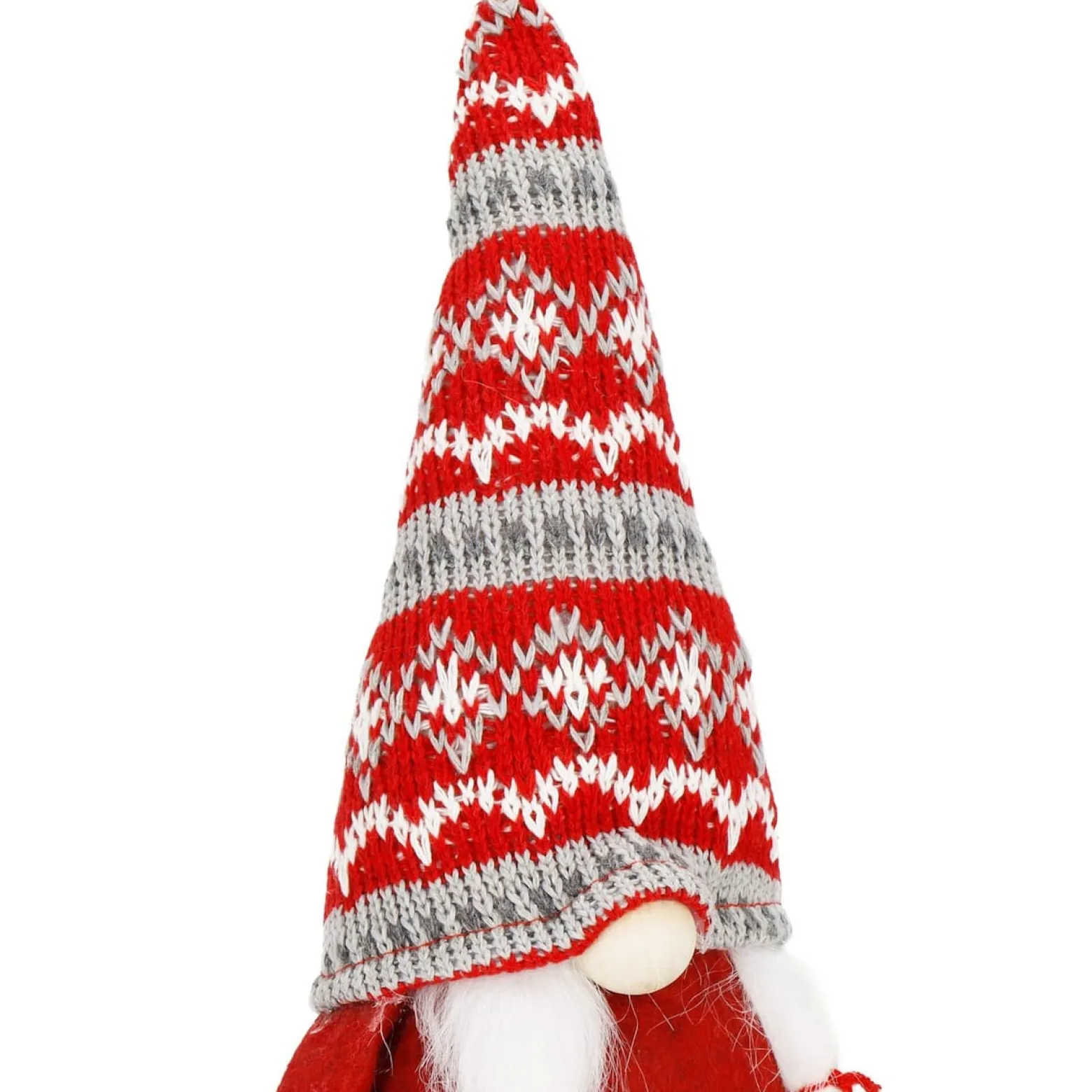 Krasnal świąteczny 33 cm skrzat gnom czerwono-szary