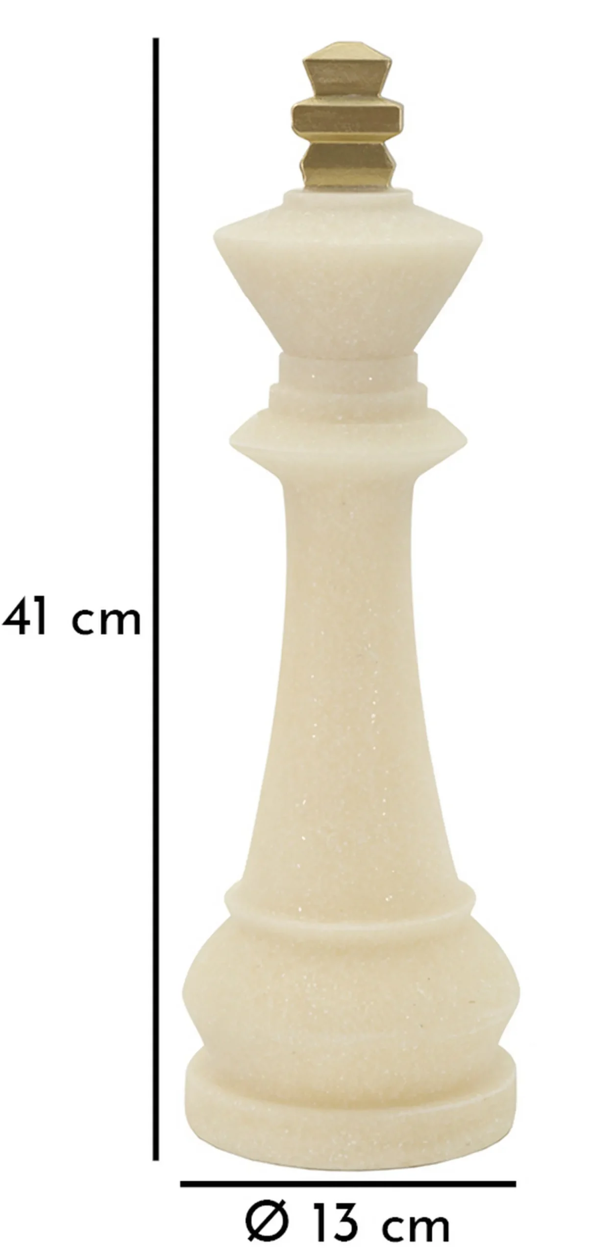 Król szachowy z żywicy beżowo-złotej Ø 13x41 cm