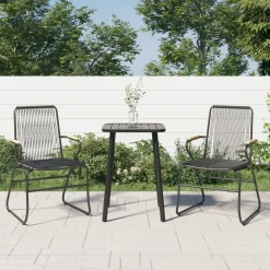 Krzesła ogrodowe 2 szt. czarne 58x59x85,5 cm rattan PVC