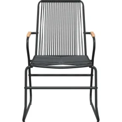 Krzesła ogrodowe 2 szt. czarne 58x59x85,5 cm rattan PVC