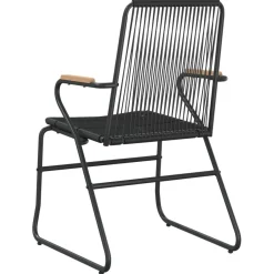 Krzesła ogrodowe 2 szt. czarne 58x59x85,5 cm rattan PVC