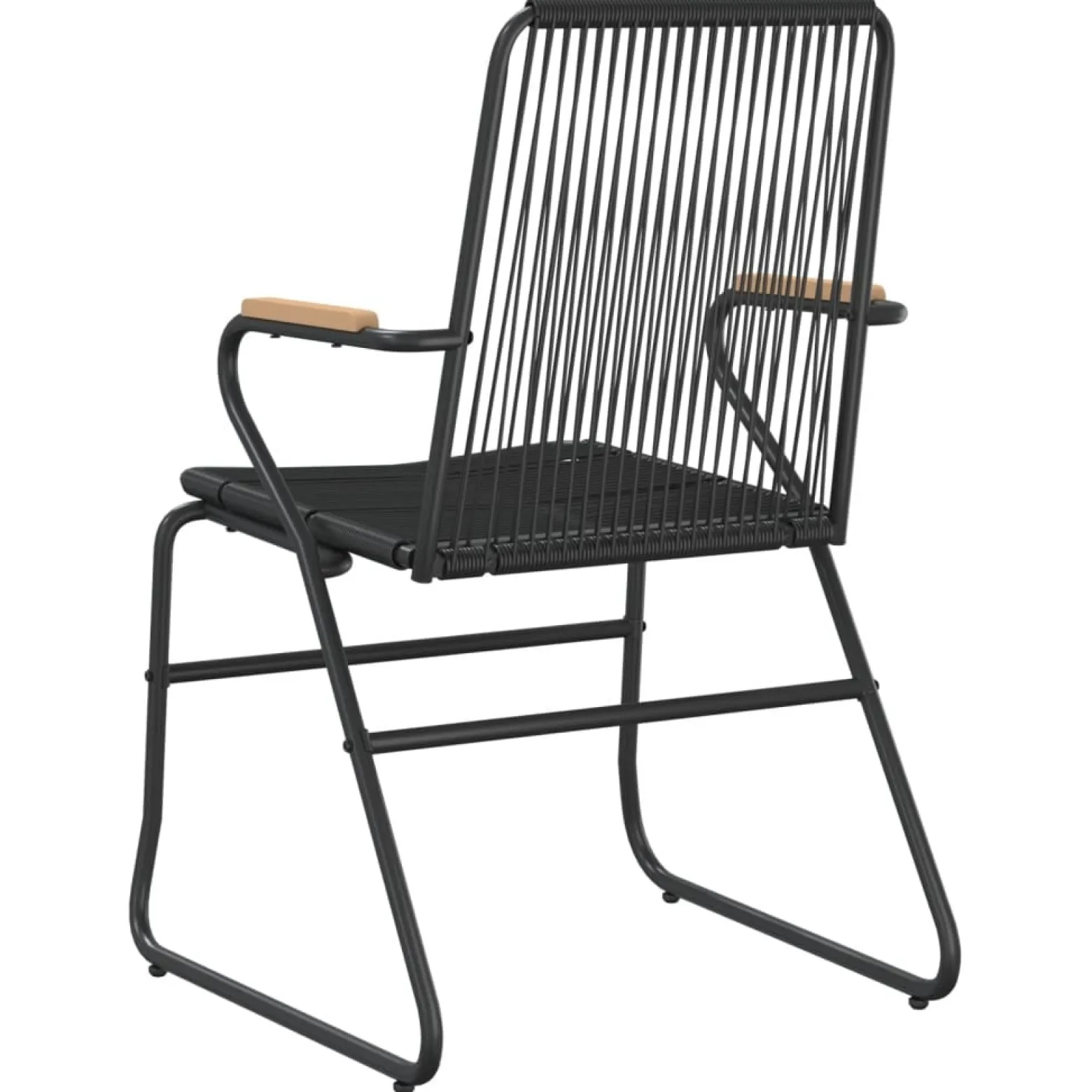 Krzesła ogrodowe 2 szt. czarne 58x59x85,5 cm rattan PVC