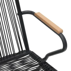 Krzesła ogrodowe 2 szt. czarne 58x59x85,5 cm rattan PVC