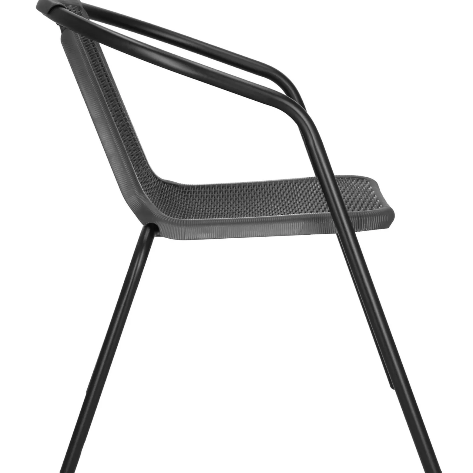 Krzesła ogrodowe 2 szt. metalowe, plecione krzesło na balkon szare zestaw