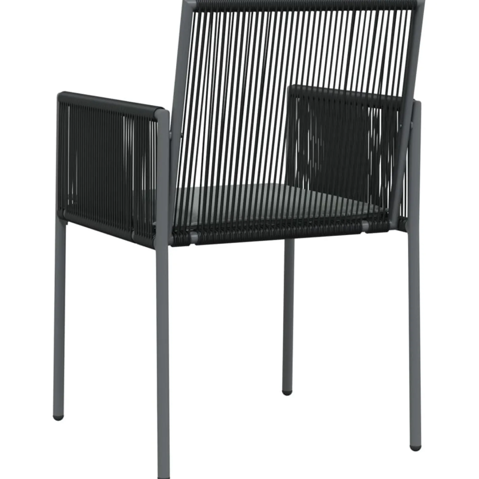 Krzesła ogrodowe z poduszkami, 2 szt., czarne, 54x60,5x83,5 cm