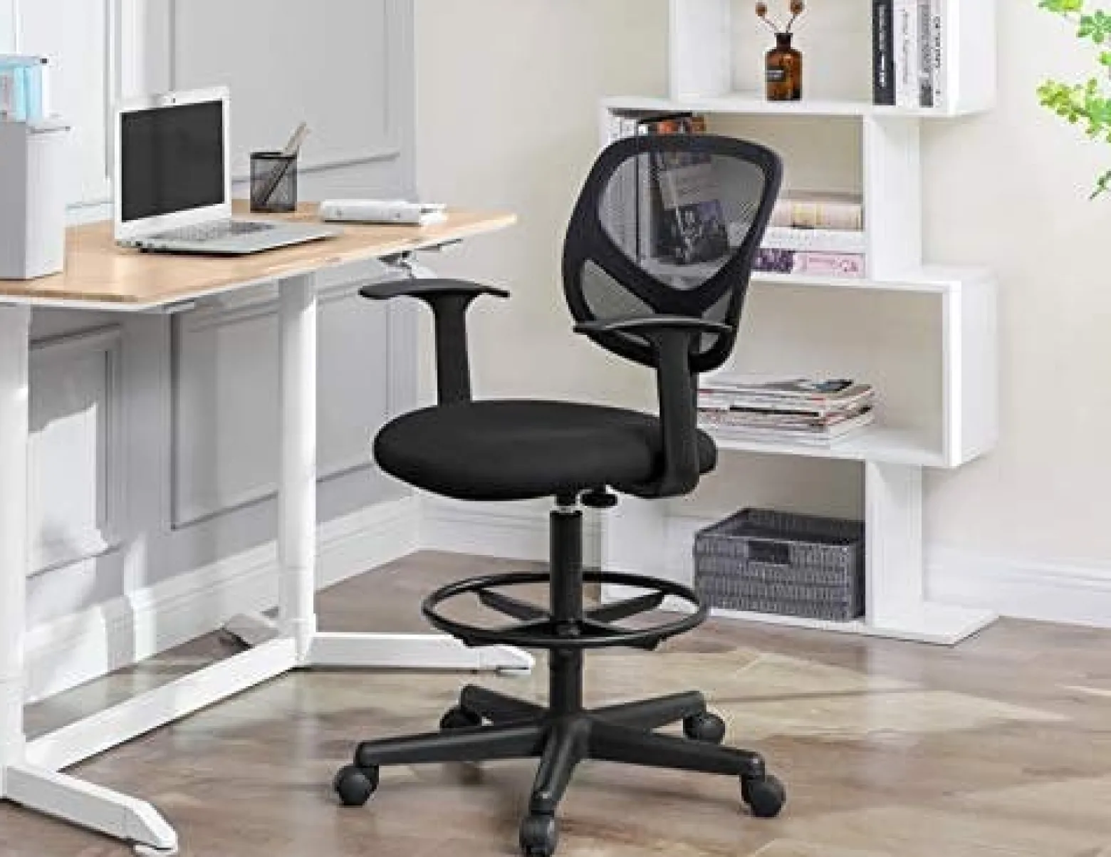 Krzesło Biurowe Ergonomiczny Stołek Roboczy Z Podłokietnikam