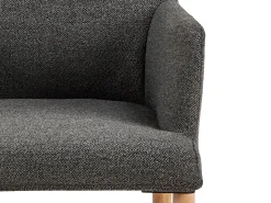 Krzesło Comforta tapicerowane z podłokietnikami, tkanina Anthracite 130