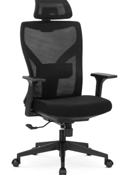 Krzesło Obrotowe Biurowe Fotel Ergonomiczny Obrotowy Biały Czarny FLEX