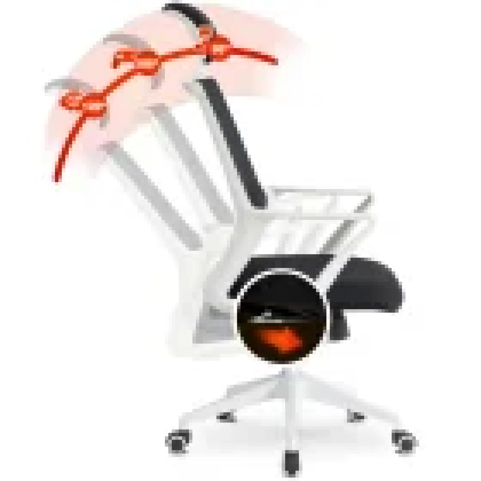 Krzesło Obrotowe Biurowe Fotel Ergonomiczny Obrotowy Biały Czarny FLEX