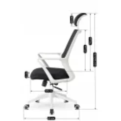 Krzesło Obrotowe Biurowe Fotel Ergonomiczny Obrotowy Biały Czarny FLEX