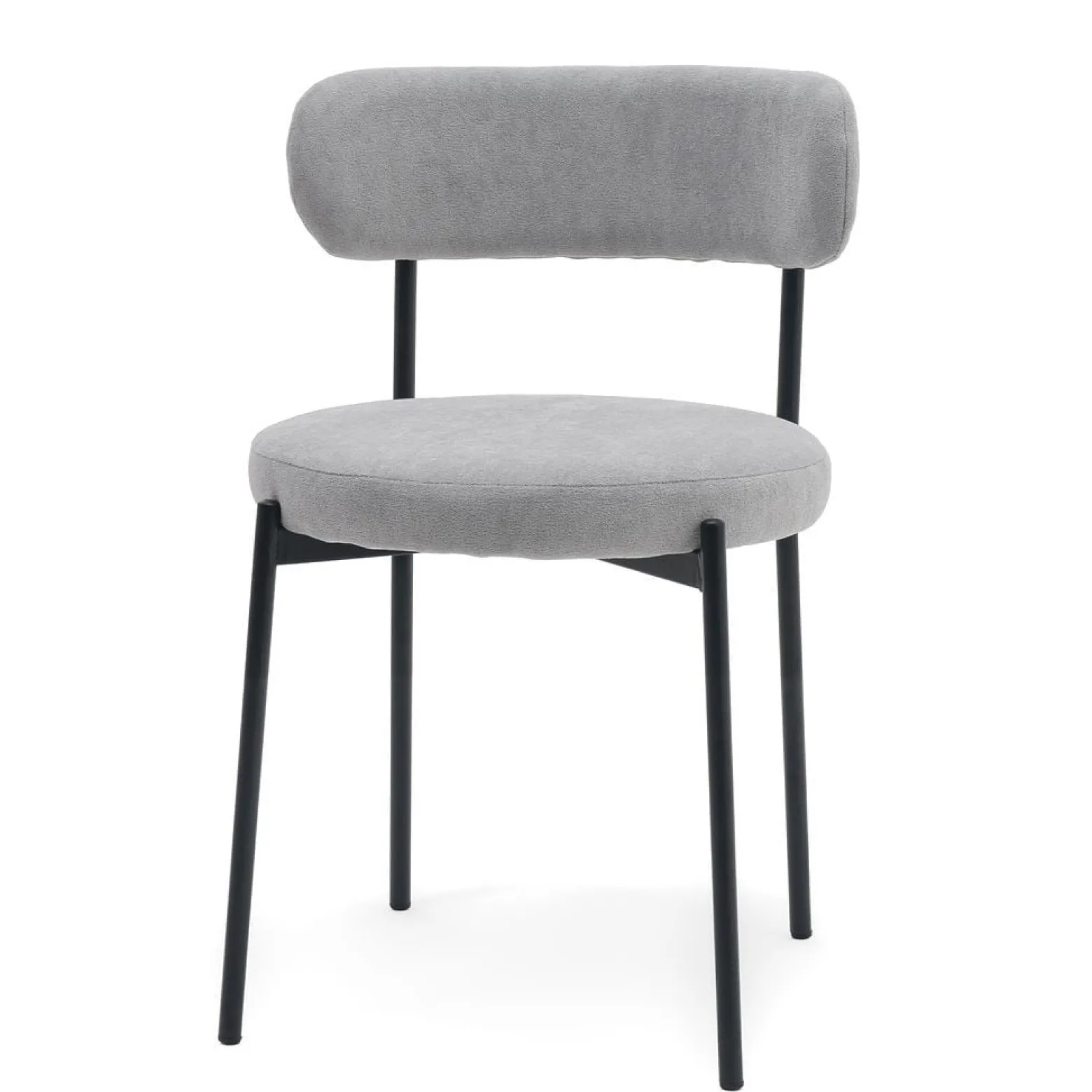 Krzesło tkanina boucle szary TEDDY do salonu jadalni tapicerowane