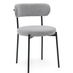 Krzesło tkanina boucle szary TEDDY do salonu jadalni tapicerowane
