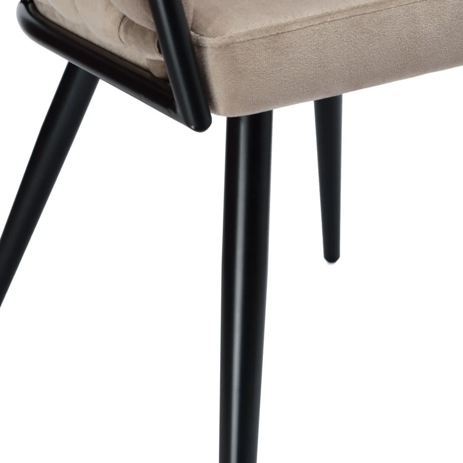 Krzesło welurowe plecione ASTON VELVET taupe beżowe
