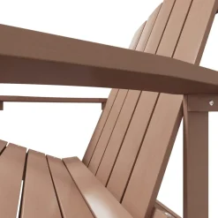 Krzesło Adirondack z podnóżkiem, HDPE, brązowe