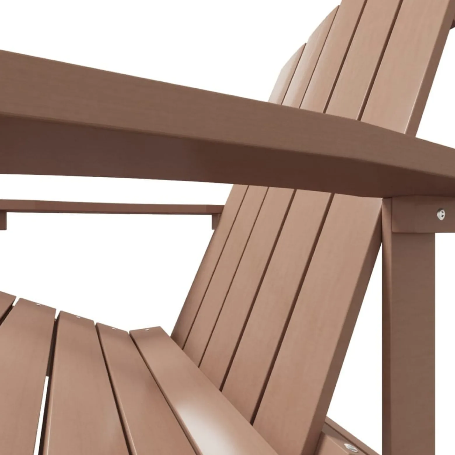 Krzesło Adirondack z podnóżkiem, HDPE, brązowe