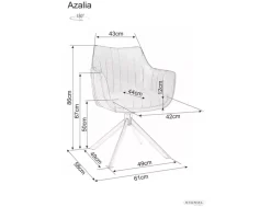 Krzesło AZALIA VELVET szare