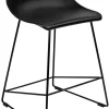 Krzesło barowe ROLF czarne 66 cm - polipropylen, metal
