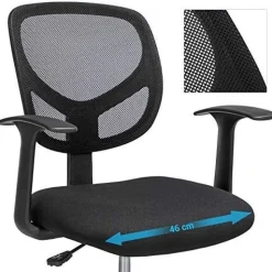 Krzesło Biurowe Ergonomiczny Stołek Roboczy Z Podłokietnikam