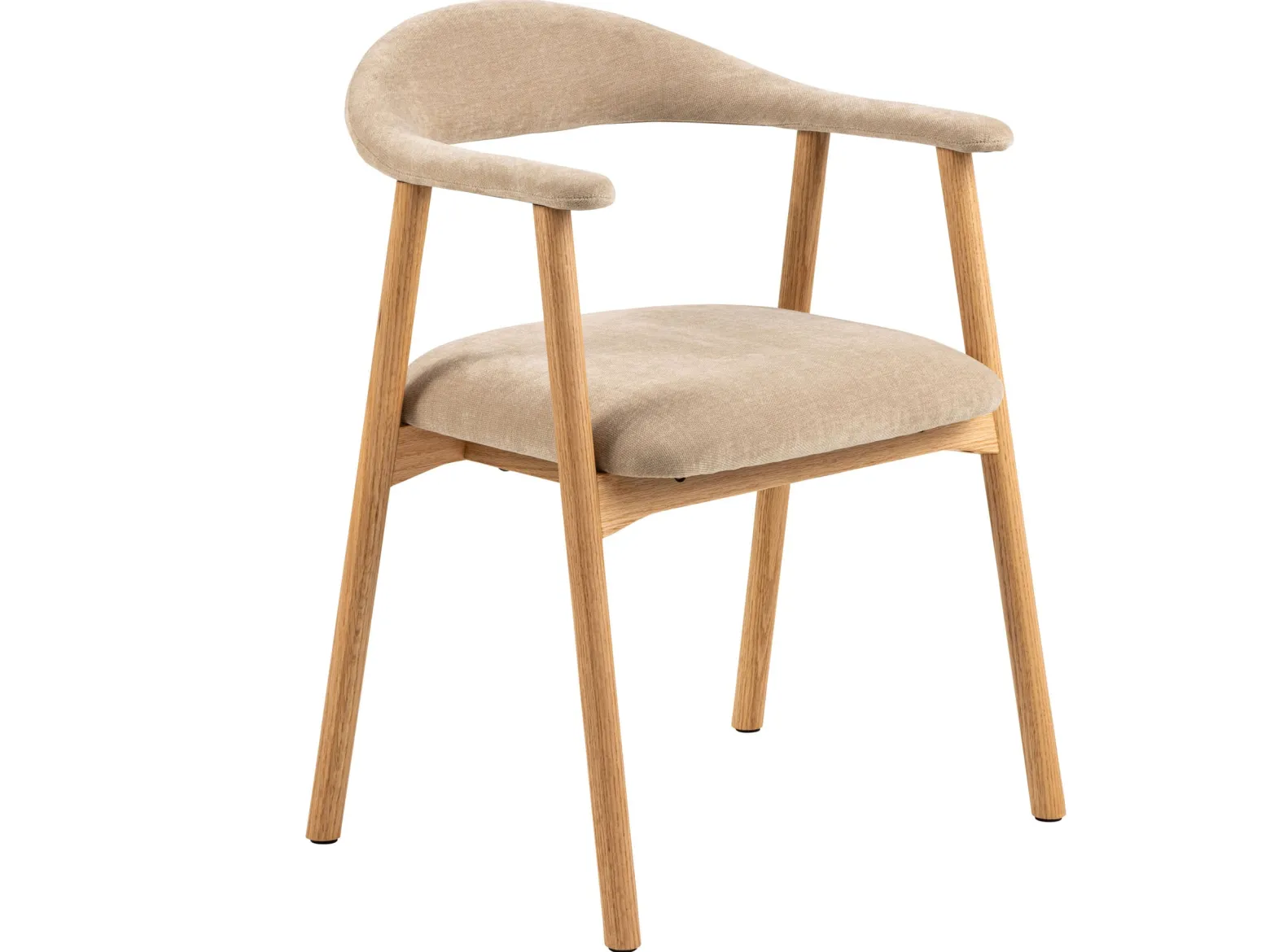 Krzesło dębowe Scandi line z podłokietnikami, tapicerowane, Danny beige 3