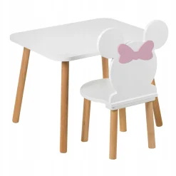 Krzesło dla dzieci Miki drewniane, białe - 60 cm