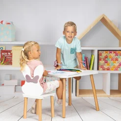 Krzesło dla dzieci Miki drewniane, białe - 60 cm