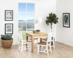 KRZESŁO DREWNIANE do jadalni Brisbane BIAŁE naturalne