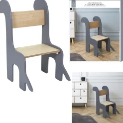 Krzesło dziecięce Dino szary/naturalny