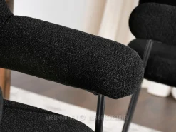Krzesło Erwin czarne boucle, podstawa czarny
