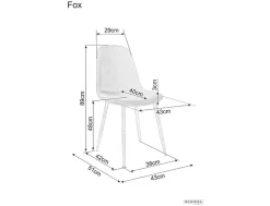 Krzesło FOX VELVET szare/czarne