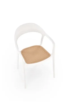 Krzesło K530 białe/beżowe z tworzywa PVC