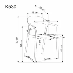 Krzesło K530 białe/beżowe z tworzywa PVC