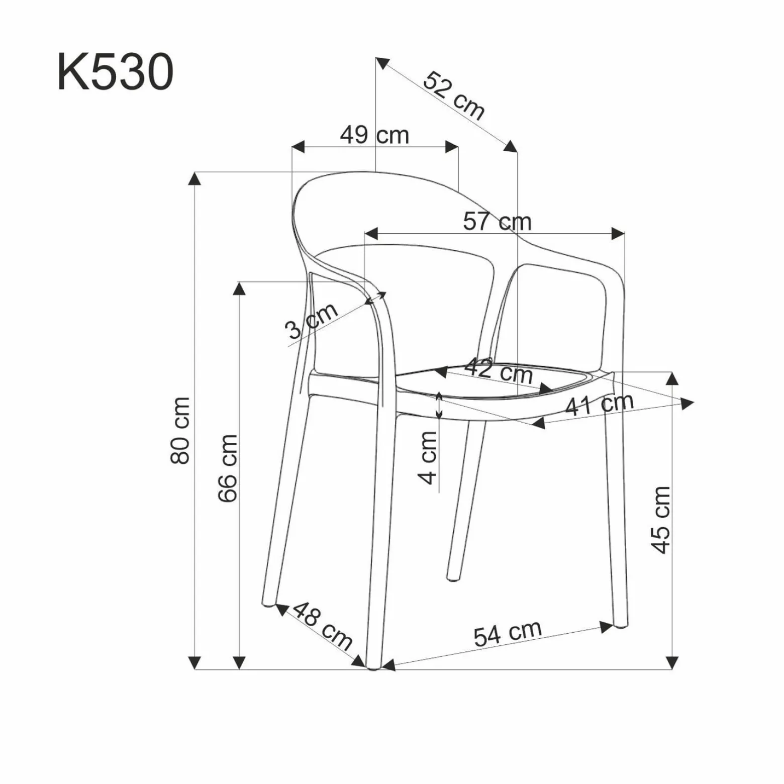 Krzesło K530 białe/beżowe z tworzywa PVC