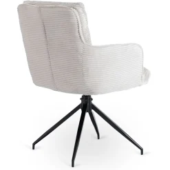 Krzesło Obrotowe Kubełkowe Tapicerowane Do Jadalni Sztruks Szary AKITA