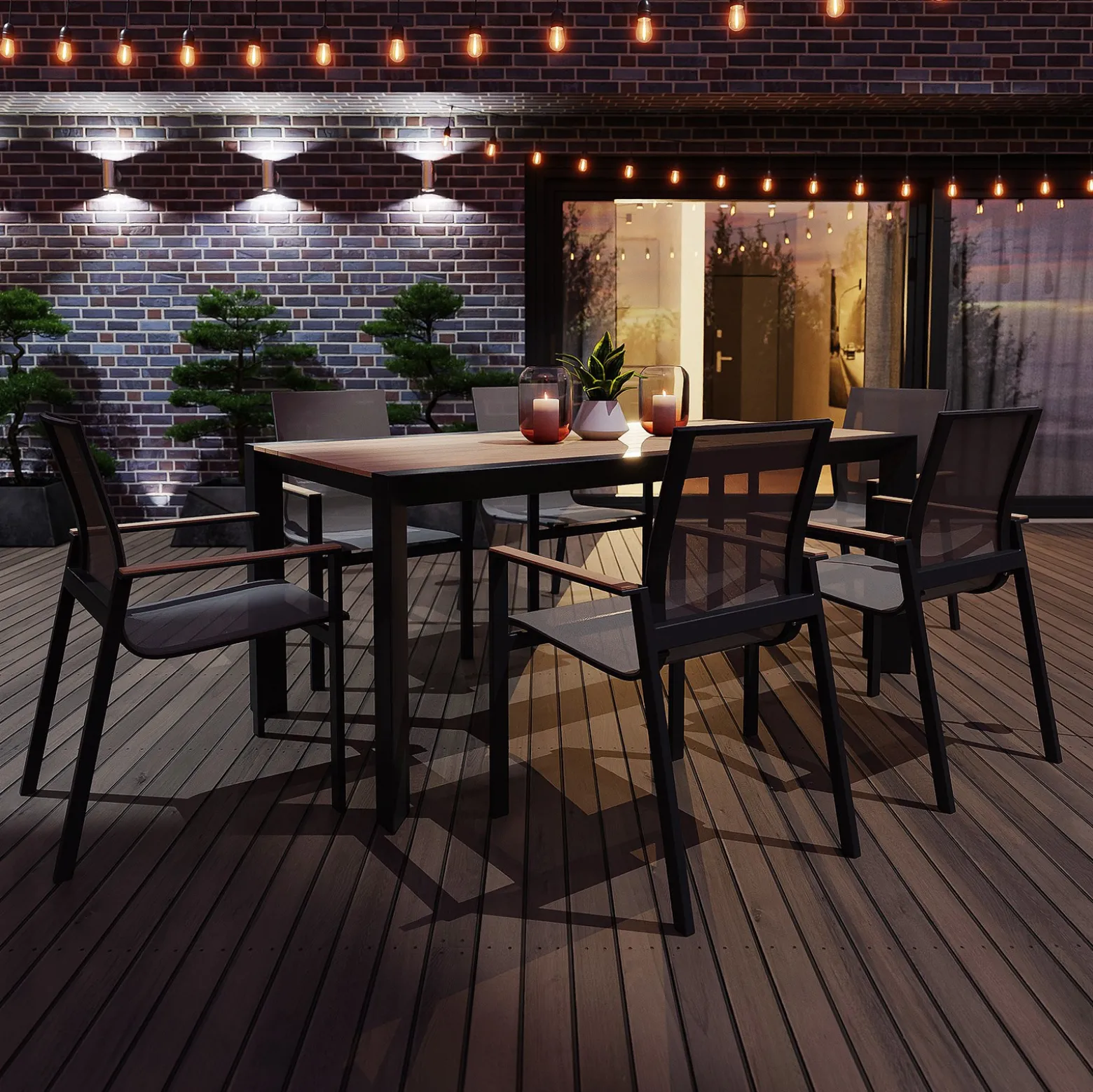 Krzesło ogrodowe aluminiowe BELLANTI Verona Luna Dark Grey