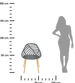 Krzesło ogrodowe LEAF szare plastikowe, metalowe nogi 86,5 cm do 110 kg